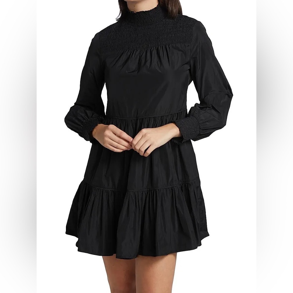 Veronica beard women’s Vigore smocked high neck dress